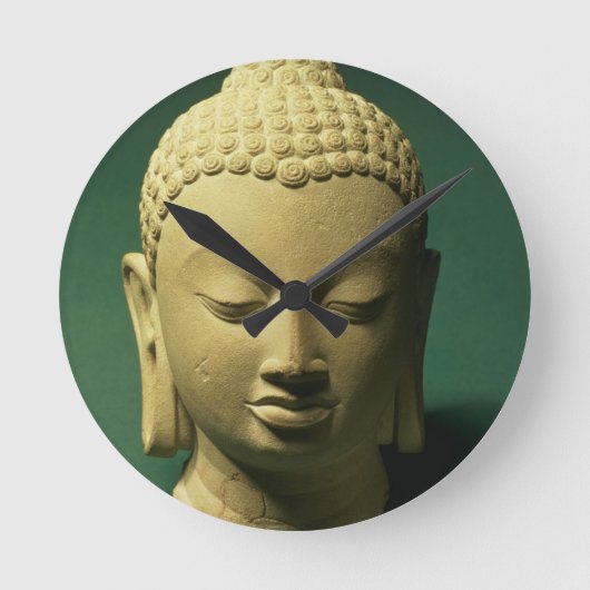 Hoofd Boeddha, Sarnath (zandsteen) Ronde Klok (Voorkant)
