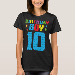 Hoofd Bouwer 10th Birthday Boy Tien 10 jaar bouwt T-shirt