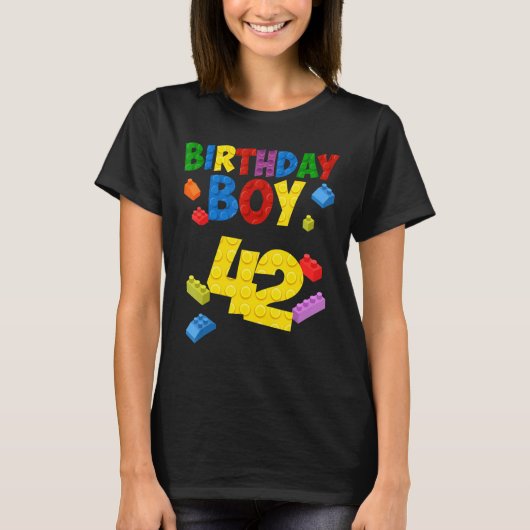 Hoofd Bouwer 42 Jongen 42e jaar gebouw T-shirt (Voorkant)