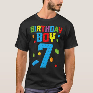 Hoofd Bouwer 7e verjaardag Jongen 7 Zeven jaar Bou T-shirt