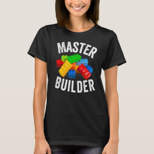Hoofd Bouwer Bouwstenen Brick Bouwt speelgoed T-shirt