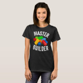Hoofd Bouwer Bouwstenen Brick Bouwt speelgoed T-shirt (Voorkant volledig)