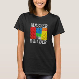 Hoofd Bouwer Bouwstenen Brick Bouwt speelgoed T-shirt