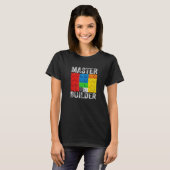Hoofd Bouwer Bouwstenen Brick Bouwt speelgoed T-shirt (Voorkant volledig)