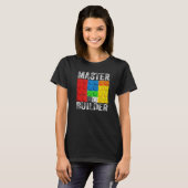Hoofd Bouwer Bouwstenen Brick Bouwt speelgoed T-shirt (Voorkant volledig)