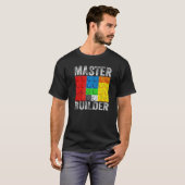 Hoofd Bouwer Bouwstenen Brick Bouwt speelgoed T-shirt (Voorkant volledig)