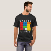 Hoofd Bouwer Bouwstenen Brick Bouwt speelgoed T-shirt (Voorkant volledig)