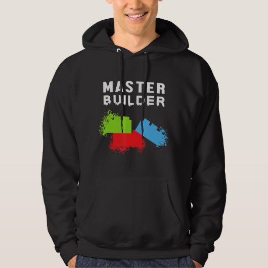 Hoofd Bouwer Bouwstenen Bricks Hoodie (Voorkant)