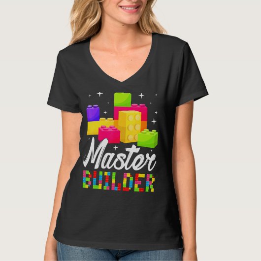 Hoofd Bouwer Bricks Kinder jongens T-shirt (Voorkant)