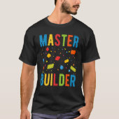 Hoofd Bouwer Kinder Bouwstenen Brick Builder T-shirt (Voorkant)