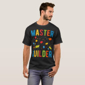 Hoofd Bouwer Kinder Bouwstenen Brick Builder T-shirt (Voorkant volledig)