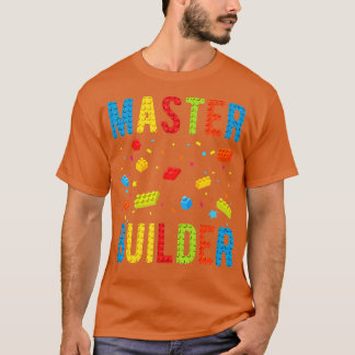 Hoofd Bouwer Kinder Bouwstenen Brick Builder T-shirt