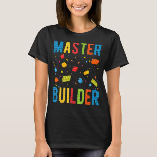 Hoofd Bouwer Kinder Bouwstenen Brick Builder T-shirt