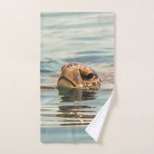 Hoofd boven de waterschildpad bad handdoek (Handdoek)