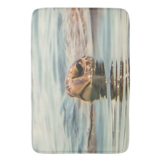 Hoofd boven de waterschildpad badmat (Voorkant Verticaal)