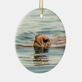 Hoofd boven de waterschildpad keramisch ornament (Rechts)