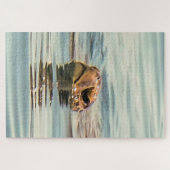 Hoofd boven de waterschildpad legpuzzel (Horizontaal)
