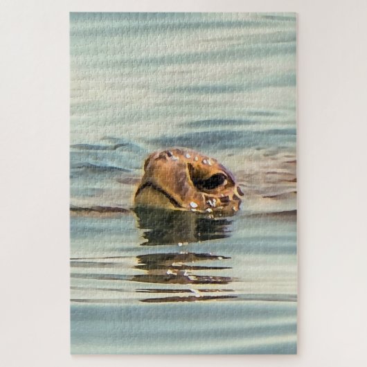 Hoofd boven de waterschildpad legpuzzel (Verticaal)
