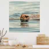 Hoofd boven de waterschildpad poster (Keuken)