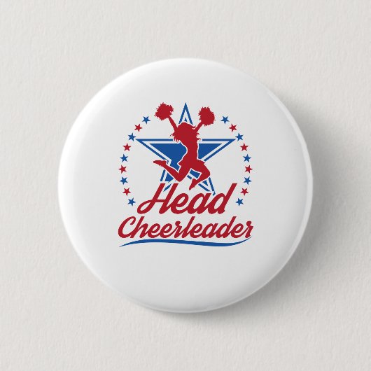 Hoofd Cheerleader Cheer Kapitein Cheerlead Ronde Button 5,7 Cm (Voorkant)
