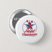 Hoofd Cheerleader Cheer Kapitein Cheerlead Ronde Button 5,7 Cm (Voorkant /achterkant)
