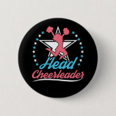 Hoofd Cheerleader Cheerleading Captain Ronde Button 5,7 Cm (Voorkant)