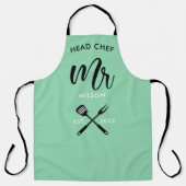 Hoofd Chef de heer... jaar gevestigde zalmroze Schort (Voorkant)