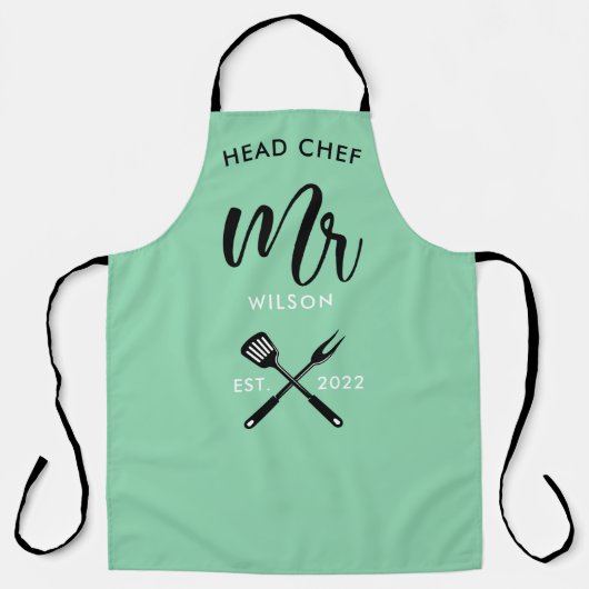 Hoofd Chef de heer... jaar gevestigde zalmroze Schort (Voorkant)