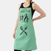 Hoofd Chef de heer... jaar gevestigde zalmroze Schort (Insitu)