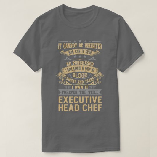 Hoofd Chef voor altijd titel Taakcode T-shirt (Design voorkant)