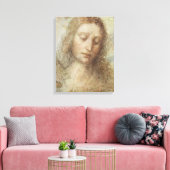 Hoofd Christus (Christendom) (Leonardo da Vinci) Canvas Afdruk (Insitu (Woonkamer))