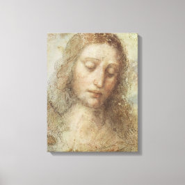 Hoofd Christus (Christendom) (Leonardo da Vinci) Canvas Afdruk