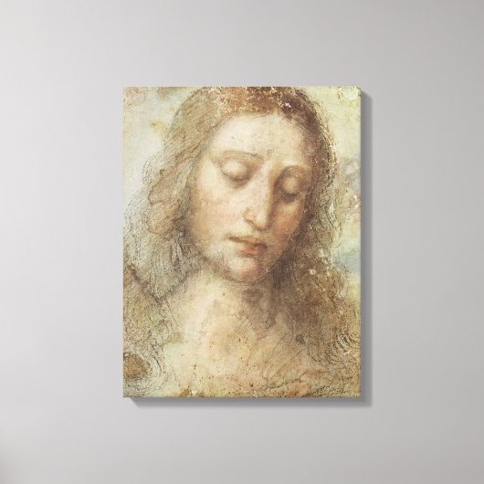 Hoofd Christus (Christendom) (Leonardo da Vinci) Canvas Afdruk (Voorkant)