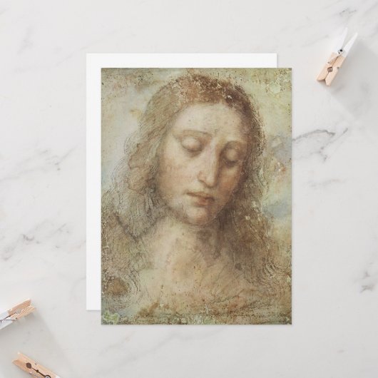 Hoofd Christus (Christendom) (Leonardo da Vinci) Kaart (Voorkant / Achterkant in situ)