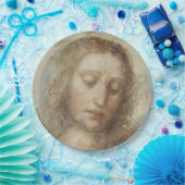 Hoofd Christus (Christendom) (Leonardo da Vinci) Papieren Bordje (Feest)