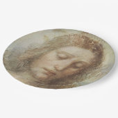 Hoofd Christus (Christendom) (Leonardo da Vinci) Papieren Bordje (Gekanteld)