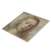 Hoofd Christus (Christendom) (Leonardo da Vinci) Tegeltje (Zijkant)