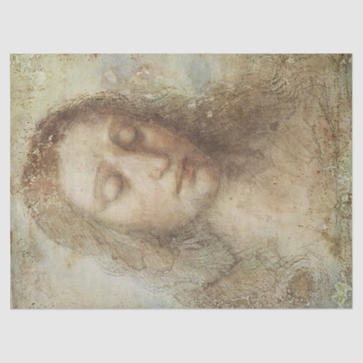Hoofd Christus (Christendom) (Leonardo da Vinci) Tissuepapier (Voorkant)