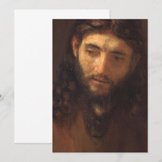 Hoofd Christus door Rembrandt 1648 Kaart (Voorkant / Achterkant)