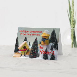 Hoofd de vakantiekaart van het Huis van de Vogel Feestdagen Kaart