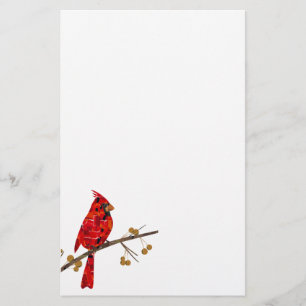 Hoofd de vogelcollage van Kerstmis Briefpapier