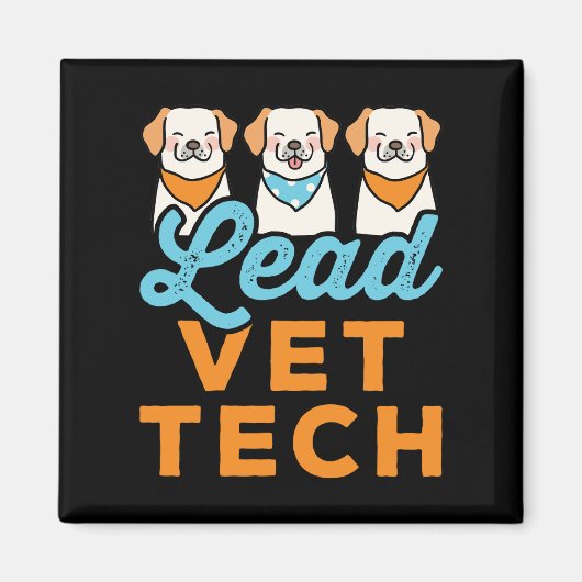 Hoofd dierenarts technicus magneet (Voorkant)