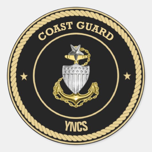 Hoofd Douane-Sticker kustwacht Ronde Sticker (Voorkant)