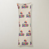 "Hoofd draait Petten" Lichaamskussen (Achterkant (Verticaal))