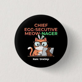 Hoofd Eicel-uitvoerend Meow-Nager Grappige Pasen K Ronde Button 3,2 Cm