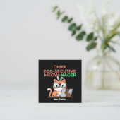 Hoofd Eicel-uitvoerend Meow-Nager Grappige Pasen K Vierkante Visitekaartje (Staand voorkant)