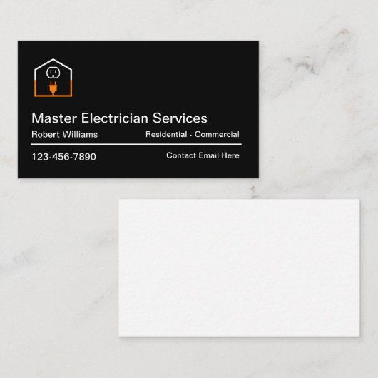 Hoofd-elektricien Visitekaartjes (Voorkant / Achterkant)