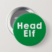Hoofd Elf Green Ronde Button 7,6 Cm (Voorkant /achterkant)