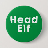 Hoofd Elf Green Ronde Button 7,6 Cm (Voorkant)
