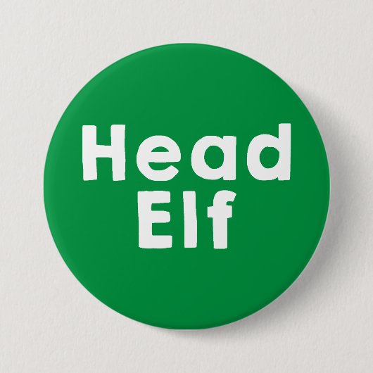 Hoofd Elf Green Ronde Button 7,6 Cm (Voorkant)